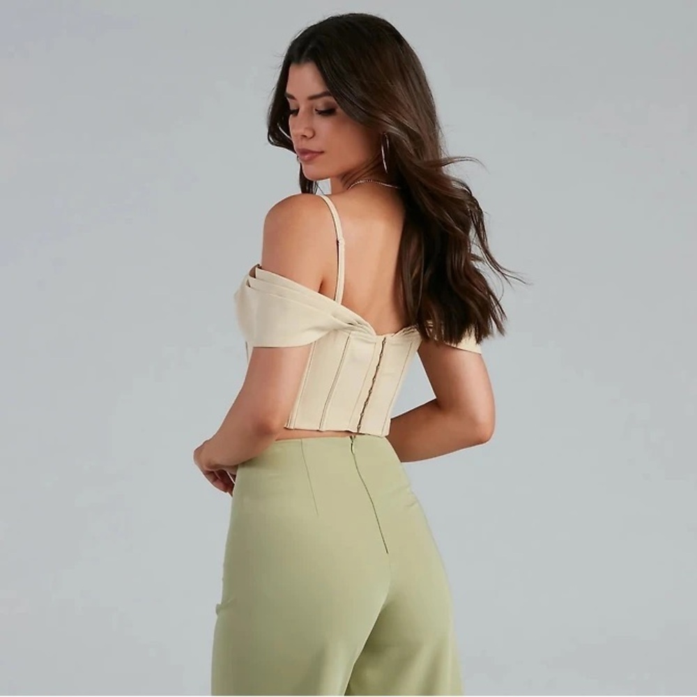 Windsor Off Shoulder Corset Top Cream S NWT | Bustier Coquette Going Out - Picture 4 of 5